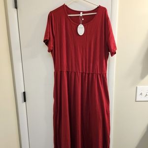 Red T-shirt Maxi Dress